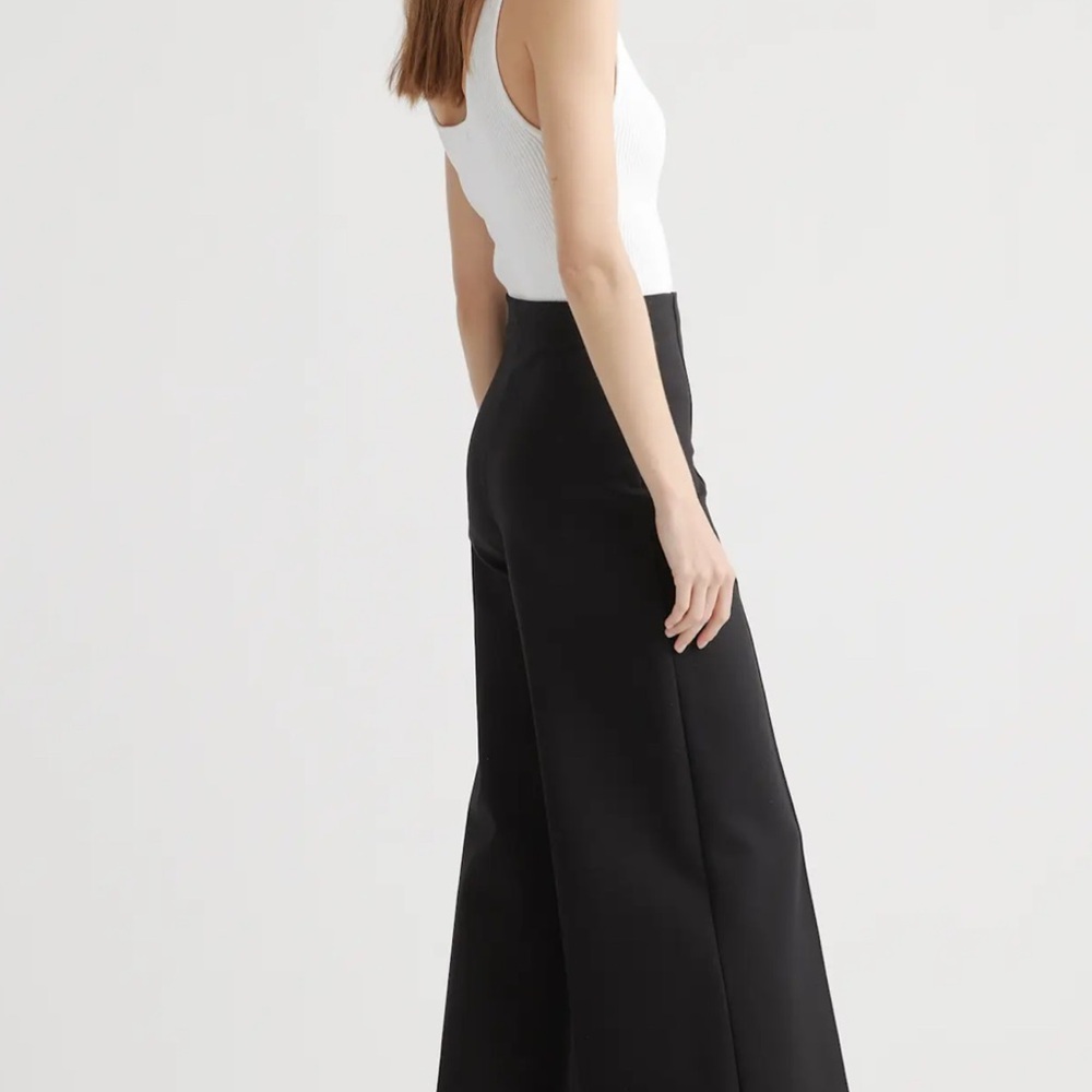 Quince Elegant Black Wide-Leg Pants